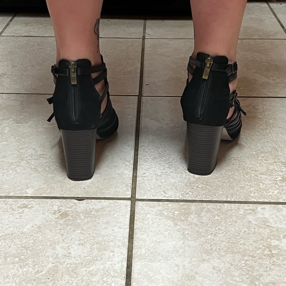 Black Strap Heels/Booties - Picture 5 of 5